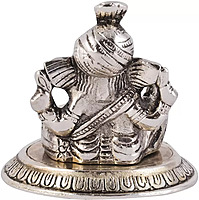 Lavanaya Silver God Shri Ganesh Statue Idol Spiritual Puja Vastu Figurine - Religious Murti Pooja Office Decorative Showpiece - 2 cm  (Silver Plated, Silver)