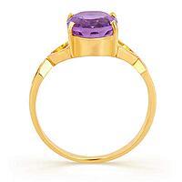 Kundali GEMS Natural Amethyst Jamuniya Gold Gemstone Divine Ring Having Purple Colour Stone on pure 18 kt