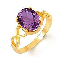 Kundali GEMS Natural Amethyst Jamuniya Gold Gemstone Divine Ring Having Purple Colour Stone on pure 18 kt