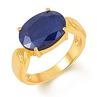 Kundali GEMS Natural Neelam Blue Sapphire Gold Gemstone Ring Having Blue Colour Stone on pure 18 kt Gold