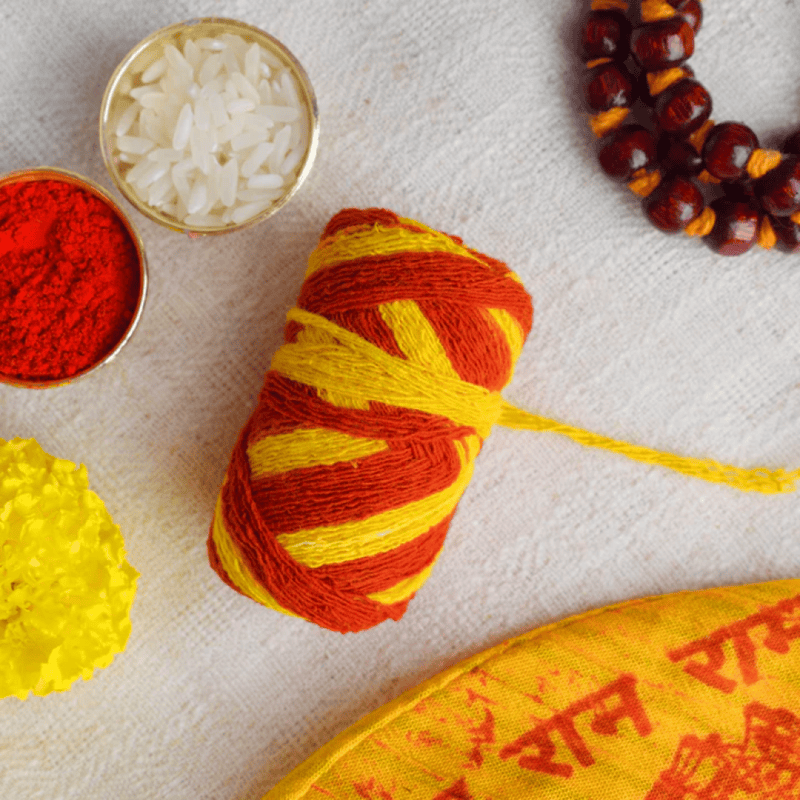 Divine Radha Red Yellow Thread