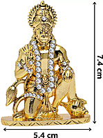 GCT Lord Hanuman Idol | Bajrang Bali Ashirwad Idol (B-50) Gold Metal Statue for Car Dashboard | Mandir Pooja Murti | Temple Puja | Home Decor | Office Showpiece (L*B*H-5.4 x 1.5 x 7.4 Cm)