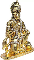 GCT Lord Hanuman Idol | Bajrang Bali Ashirwad Idol (B-50) Gold Metal Statue for Car Dashboard | Mandir Pooja Murti | Temple Puja | Home Decor | Office Showpiece (L*B*H-5.4 x 1.5 x 7.4 Cm)