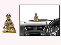 GCT Lord Hanuman Idol | Bajrang Bali Ashirwad Idol (B-50) Gold Metal Statue for Car Dashboard | Mandir Pooja Murti | Temple Puja | Home Decor | Office Showpiece (L*B*H-5.4 x 1.5 x 7.4 Cm)