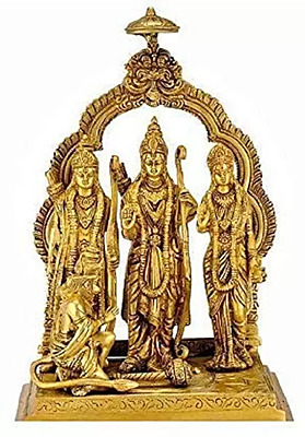 NAVYAKSH Astadhatu 8 Metals Made Shri Ram Darbar Puja Idol with Hanuman Ji Decorative